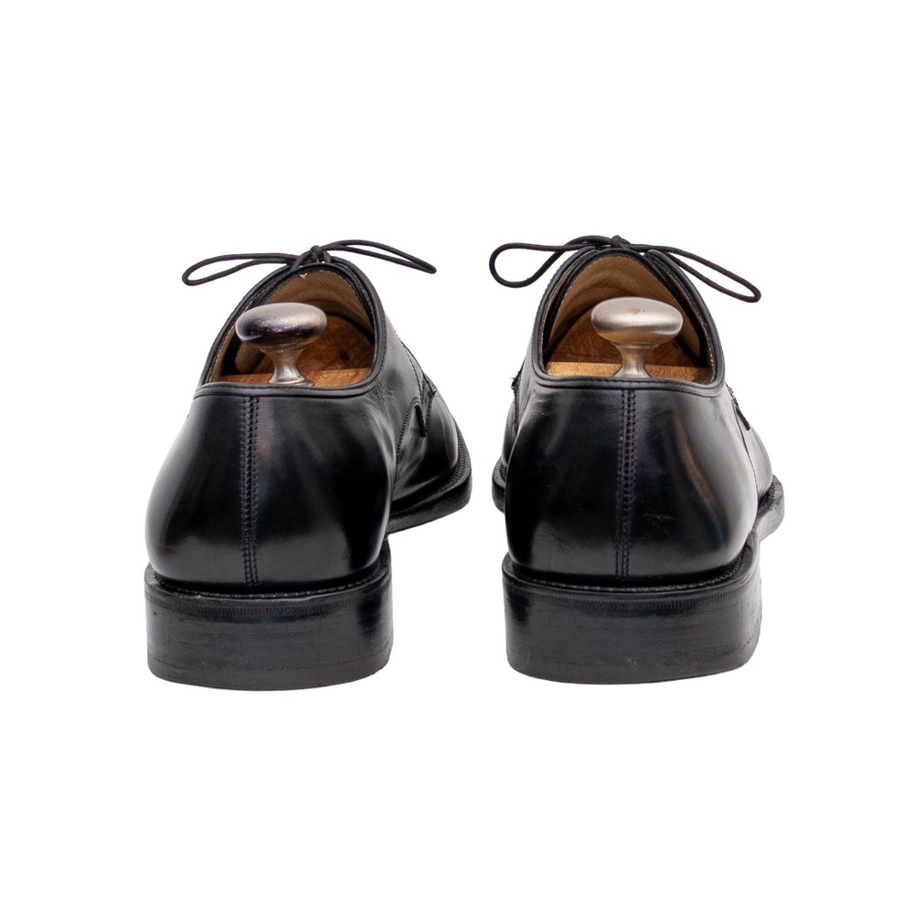 Salvatore Ferragamo Black Apron Toe Derby Dress Shoes Mens US 10.5 D UK 9.5 - Picture 7 of 14